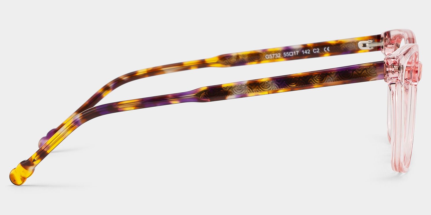 Marigold pink and tortoise shell glasses Rectangle Frame Online | ZEELOOL4