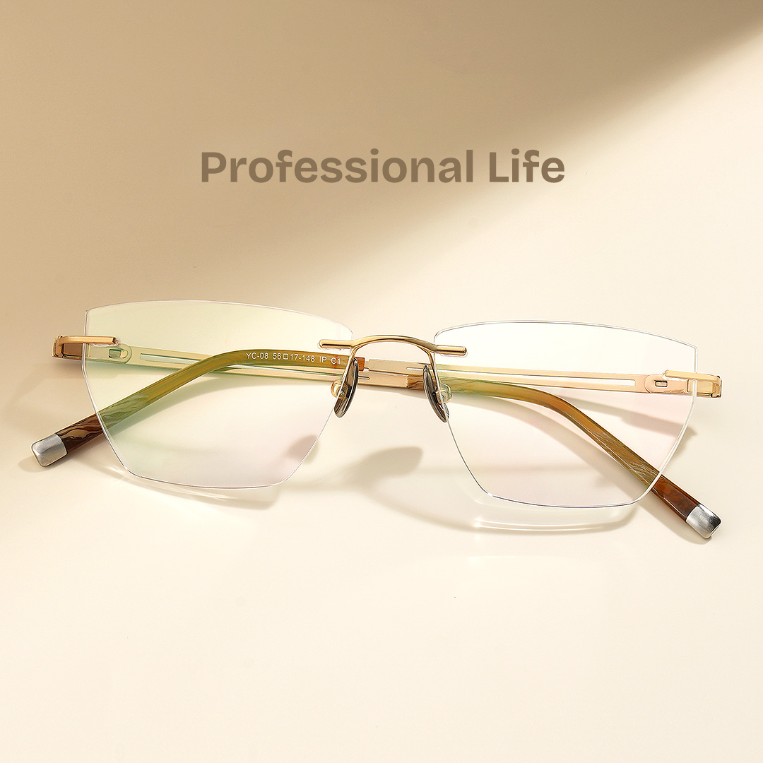 Ella Cat eye Gold Frame Eyeglasses for Woman| ZEELOOL UK1