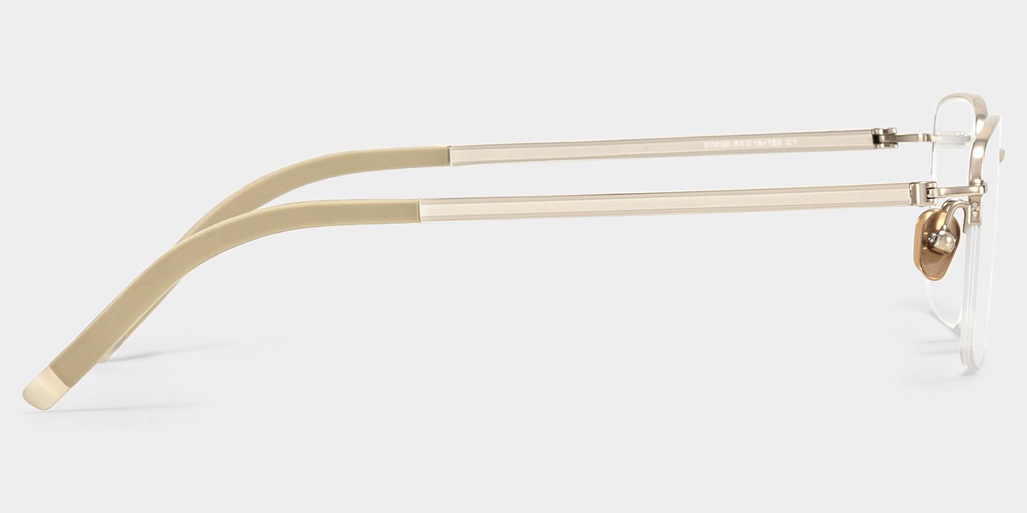Carson Light Gold Semi Rimless Glasses in Titanium Frame | ZEELOOL3