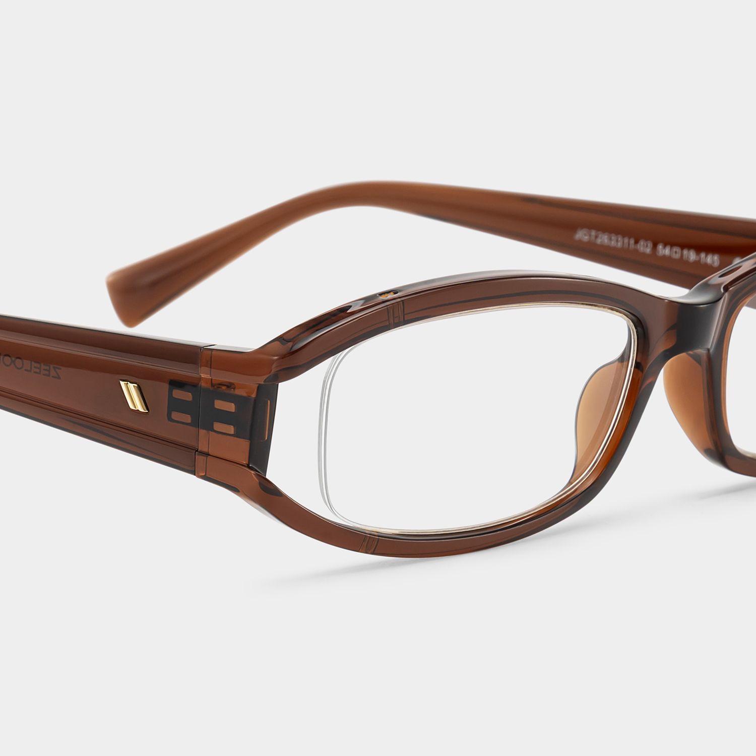 Willow Y2K Brown Rectangle Glasses for Ladies | ZEELOOL4