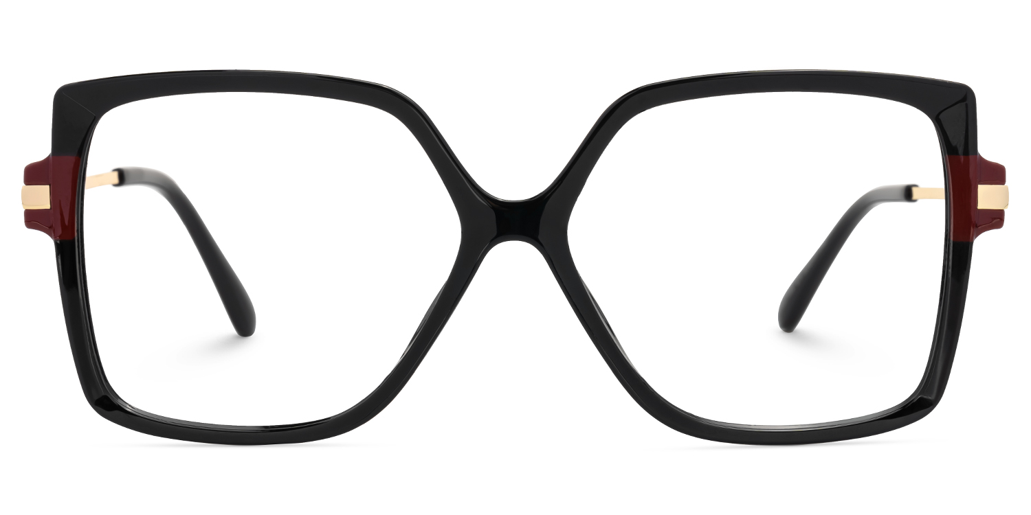 Square Dianne Black Glasses deals -Zeelool Glasses0