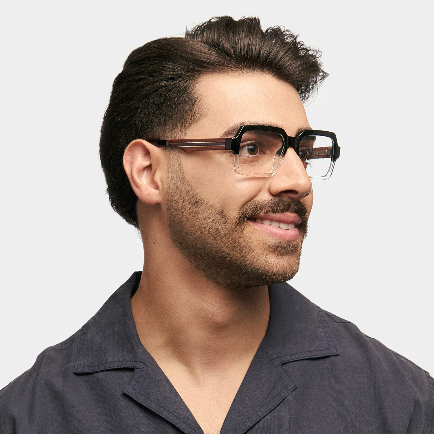 Jack Rectangle Black & Crystal Frame Glasses | ZEELOOL UK1