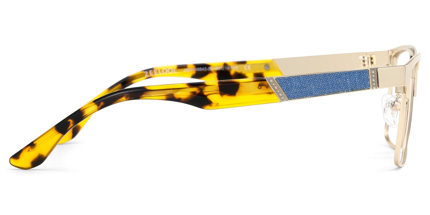 Jasper Eyeglasses in Browline Gold Frame | ZEELOOL UK4