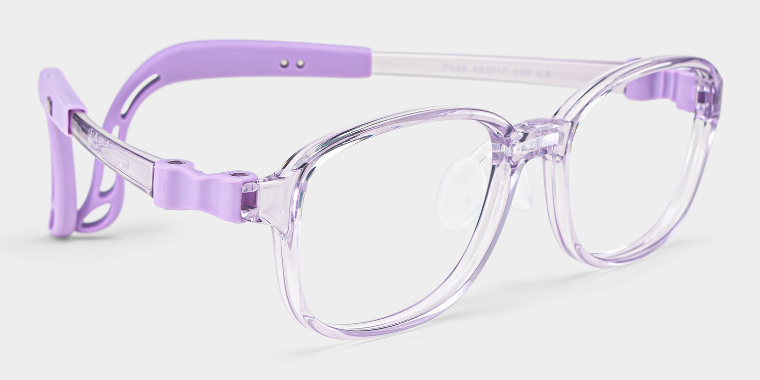Bright Rectangle Crystal Purple Glasses2