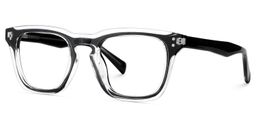 Liam Rectangle Black Clear Glasses3