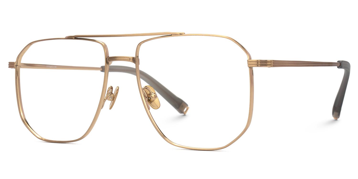 Aqua Titanium Gold Frame Glasses with Aviator Shape | ZEELOOL UK1