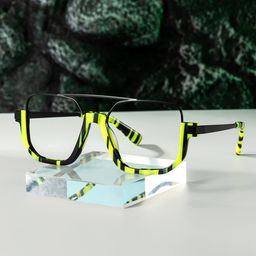 Oromiya Aviator Black Green Glasses4