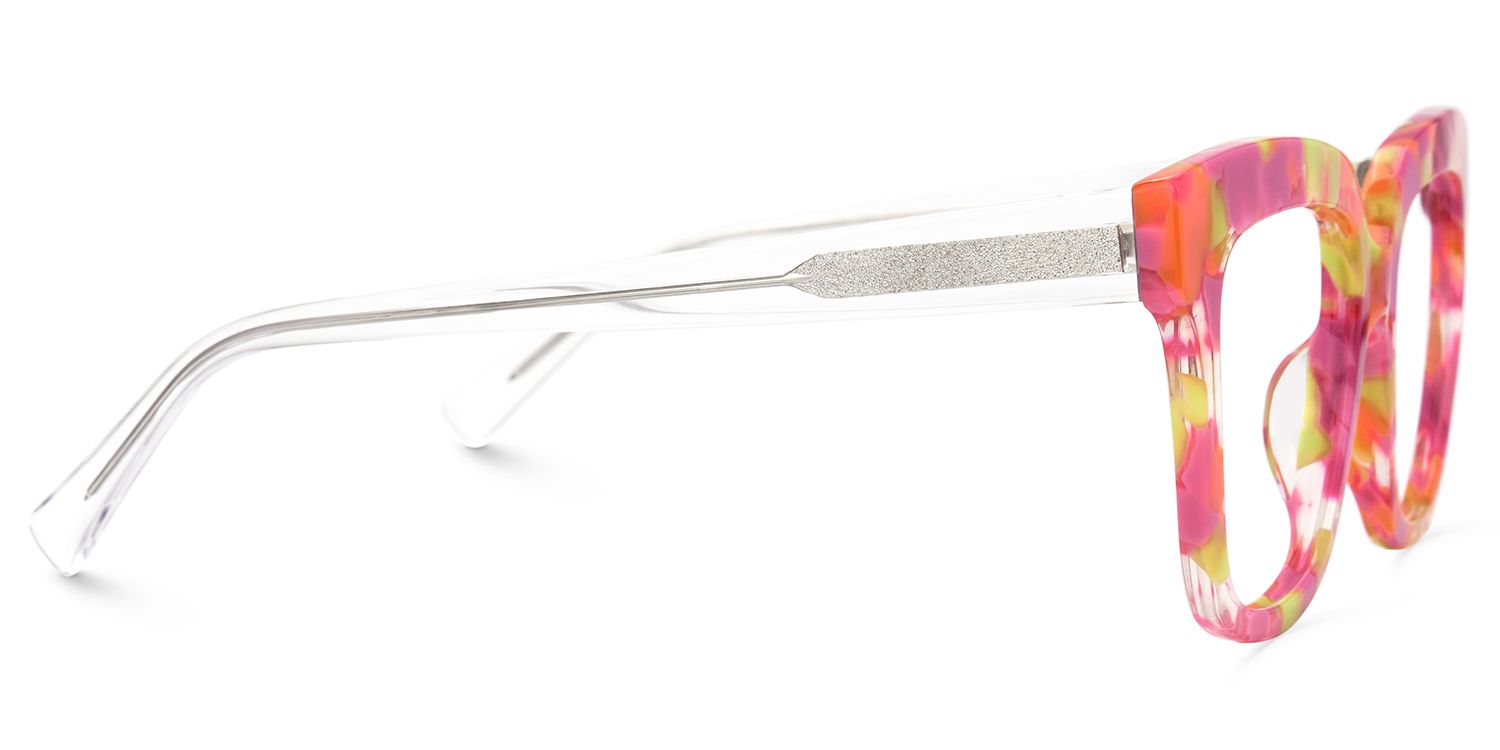 Square Orange Marble Eyeglass Frames - Nina Acetate Glasses3