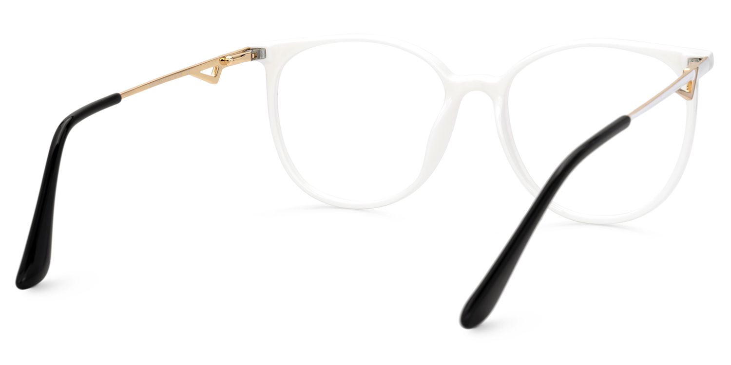 Chanty Round White Thin Frame Glasses | ZEELOOL UK3