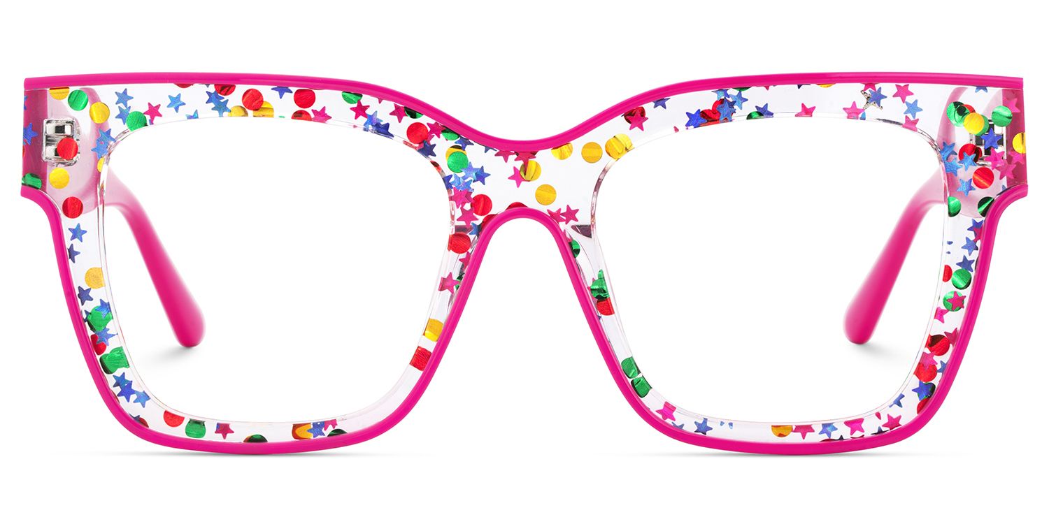 Zerica Eyeglasses in Square Red Rose Eyeglasses | ZEELOOL UK2