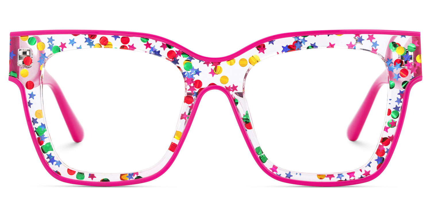 Zerica Eyeglasses in Square Red Rose Eyeglasses | ZEELOOL UK2