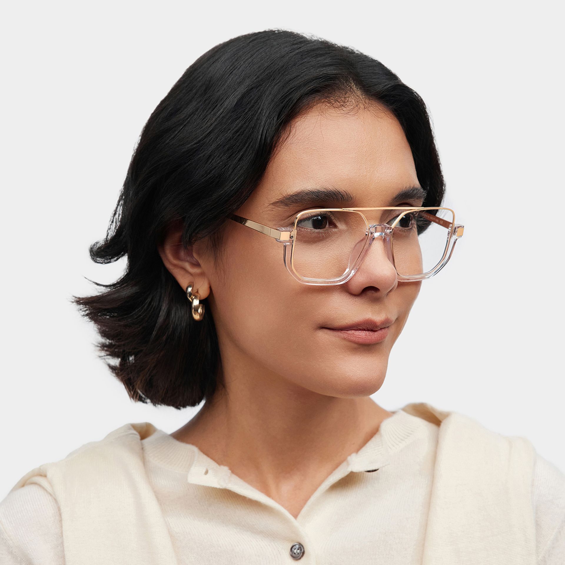 Oromiya Aviator Clear Frame Eyeglasses for Woman| ZEELOOL1