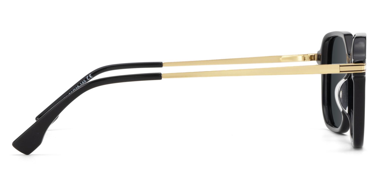 Jetson Rectangle Black Full Rim Sunglasses | ZEELOOL UK3