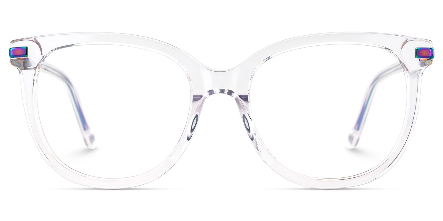 Round Grey Glasses With a Clear Color1