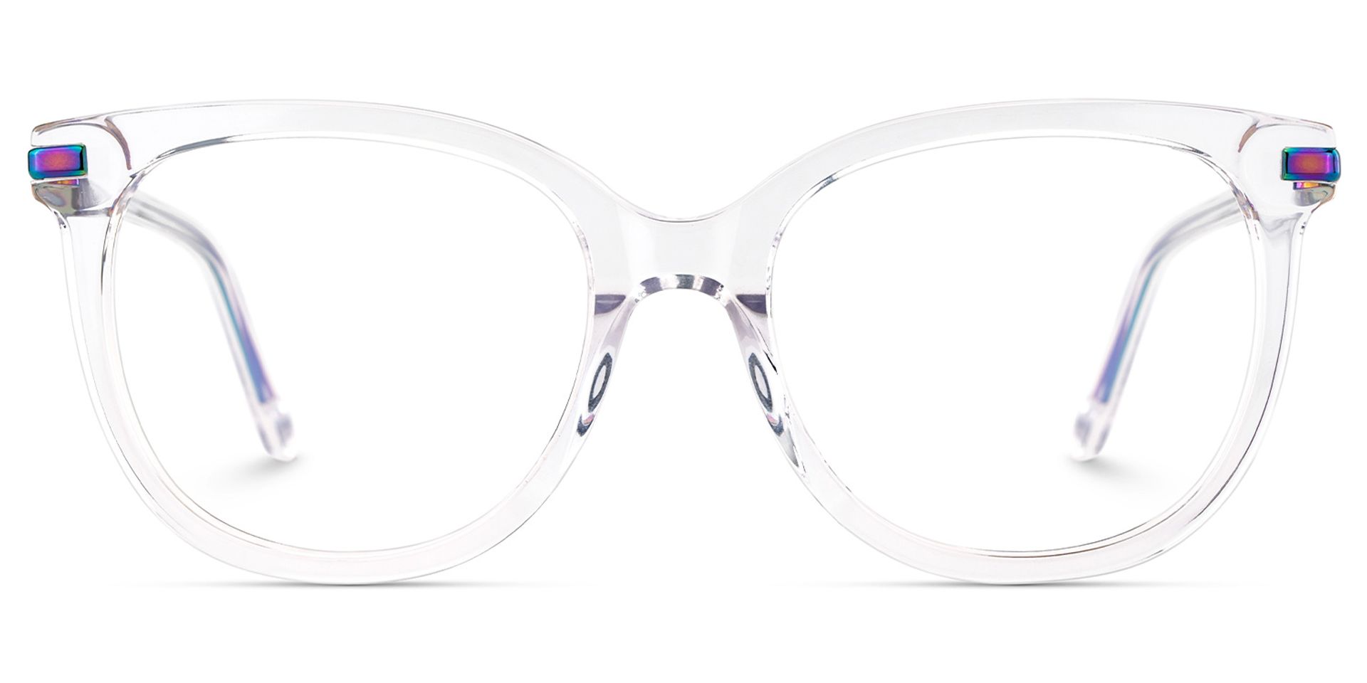 Round Grey Glasses With a Clear Color1