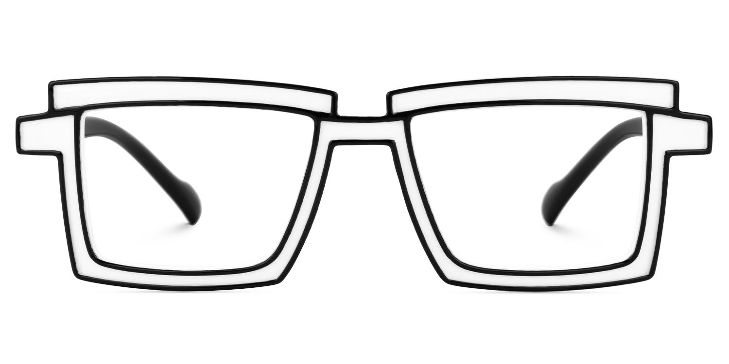 Zephyr White Cyberpunk Rectangle Frame Glasses | ZEELOOL UK2