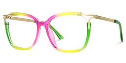 Sidibe Square Green-Pink Glasses1
