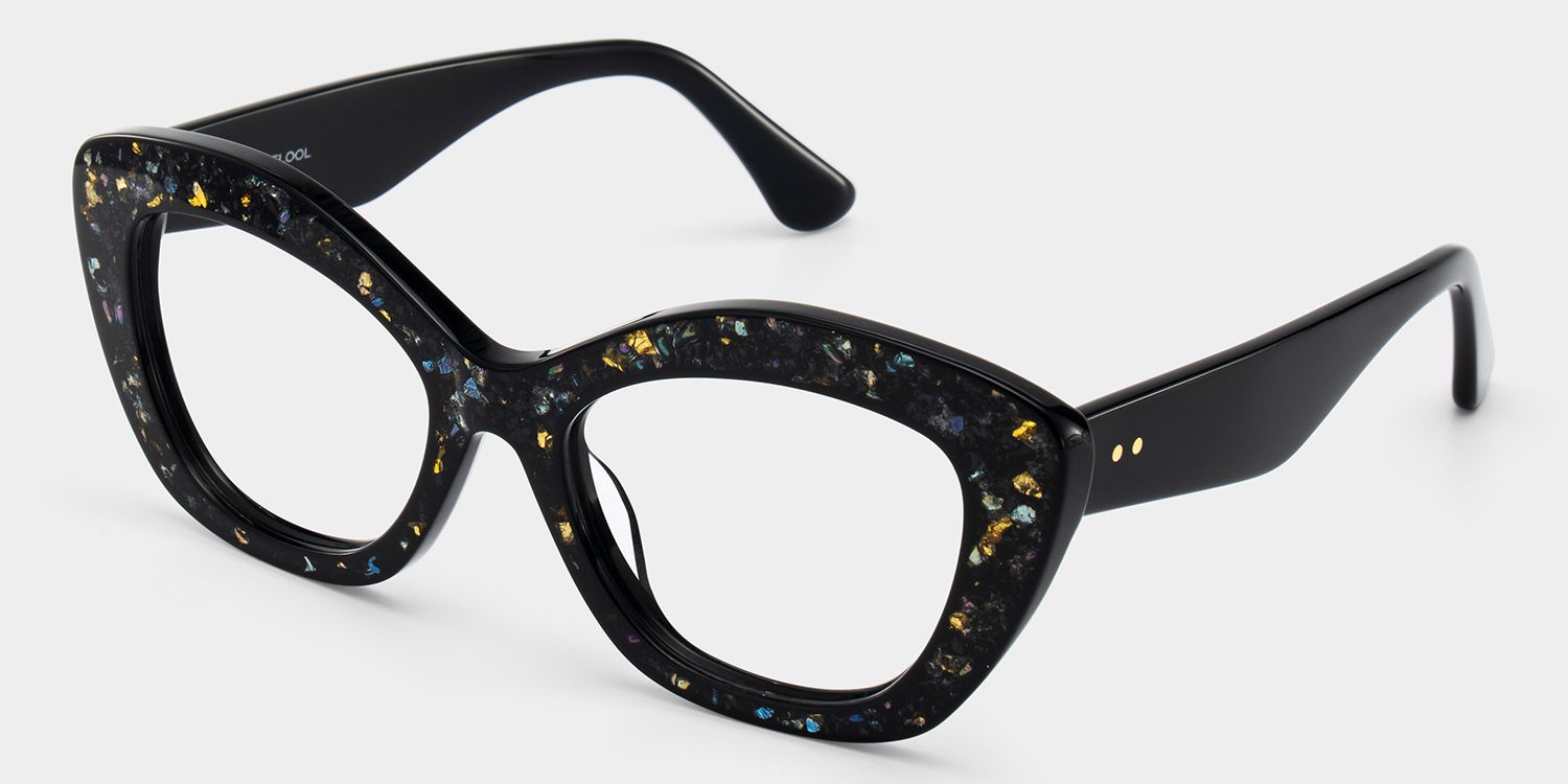 Giselle Black Cat Eye Glasses with Rhinestones | ZEELOOL3