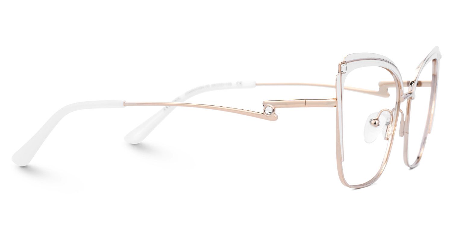 Mariely Cat Eye White Glasses | ZEELOOL UK3
