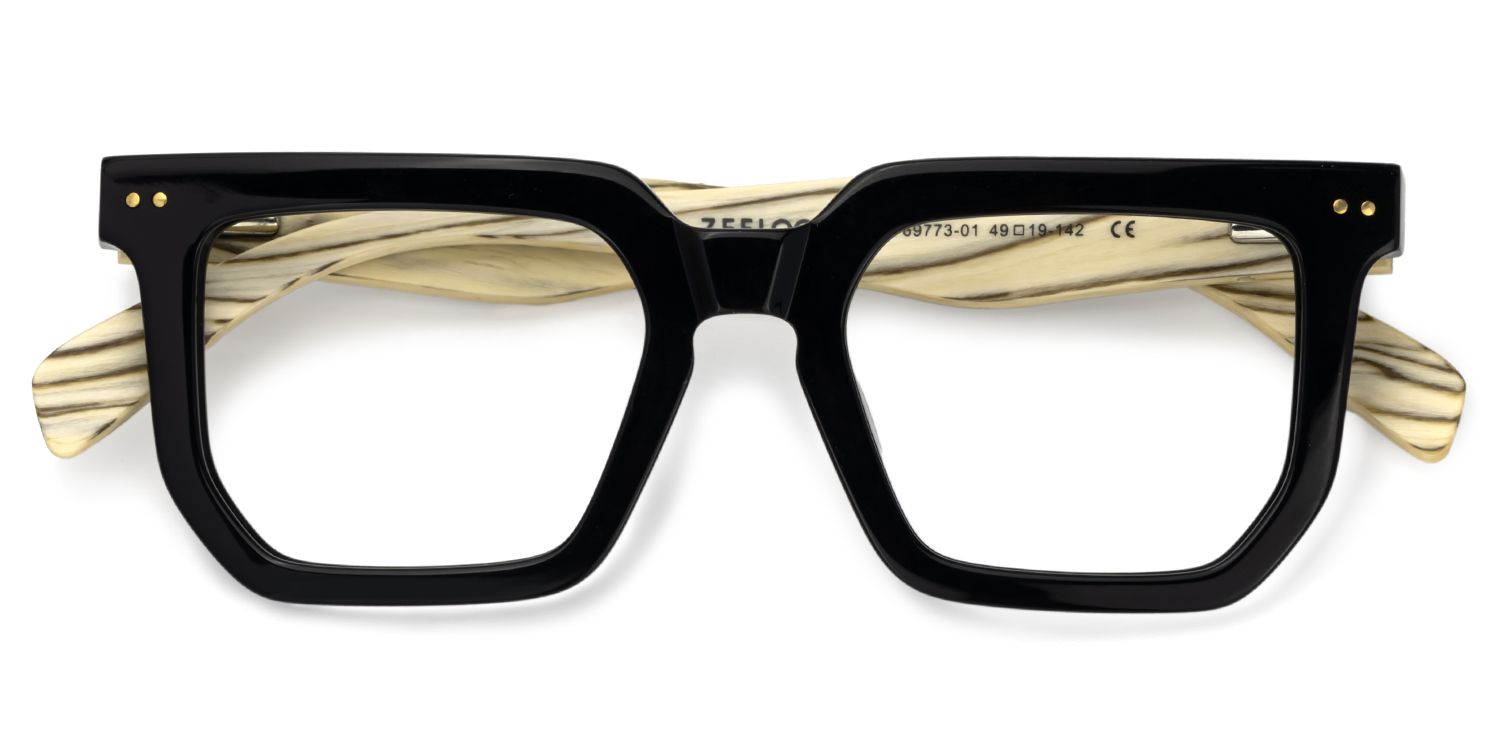 Square Black Frame Glasses - Full Frame Men's Glasses2