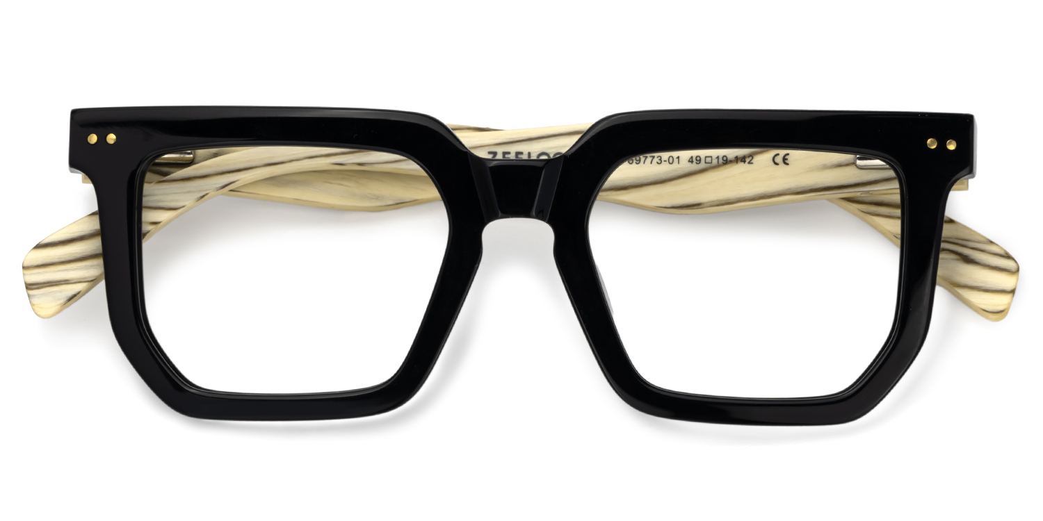 Square Black Frame Glasses - Full Frame Men's Glasses2