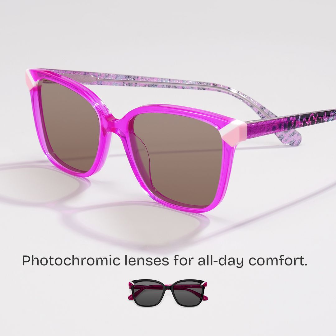 Thin Neon Pink Glasses Frame with a Square Shape1
