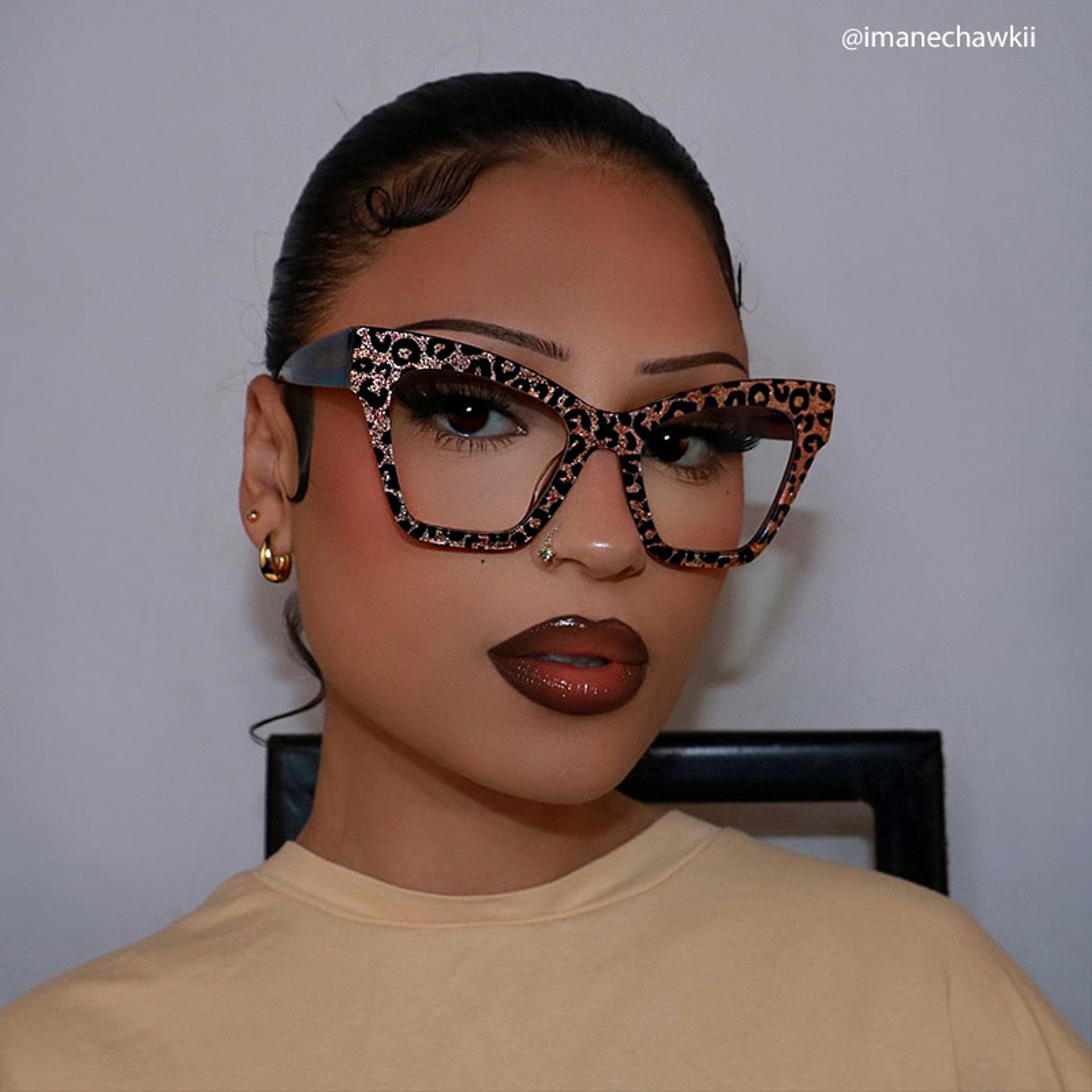 Designer Ansyah Cat Eye Leopard Print Frame Glasses10