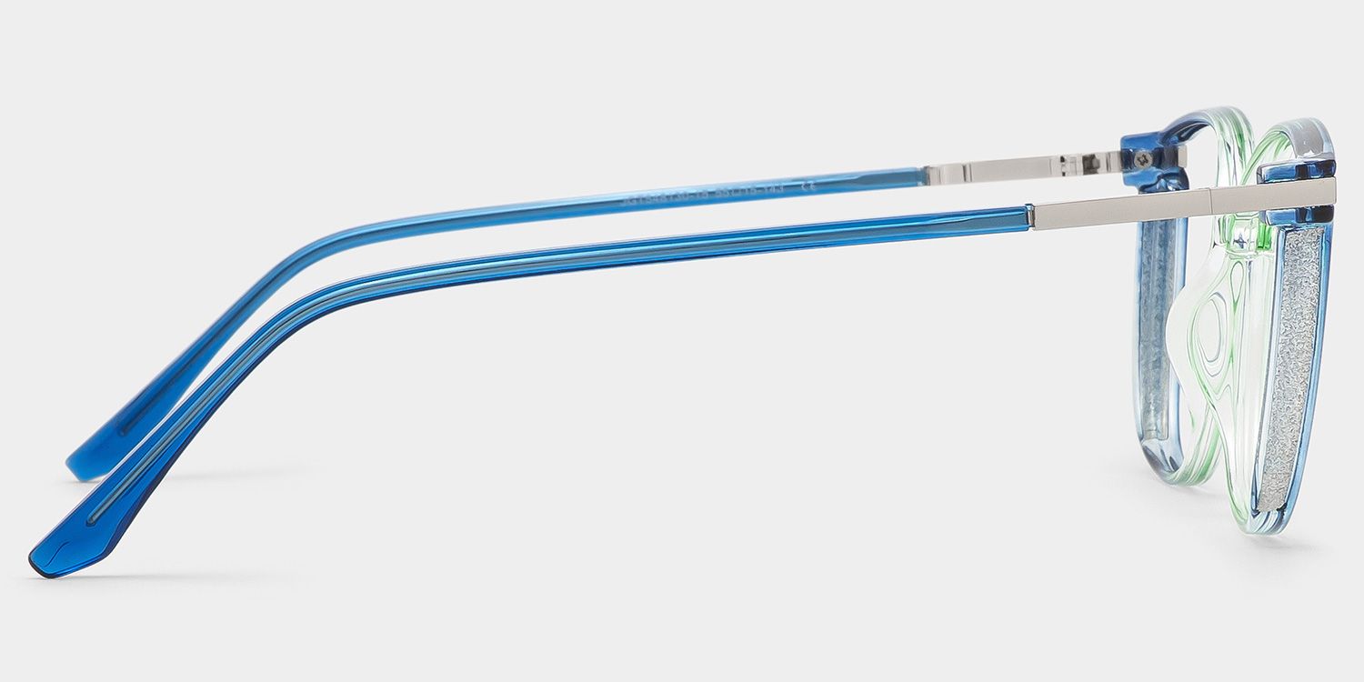 Rodz Square Blue-Green Prescription Glasses and Frames3