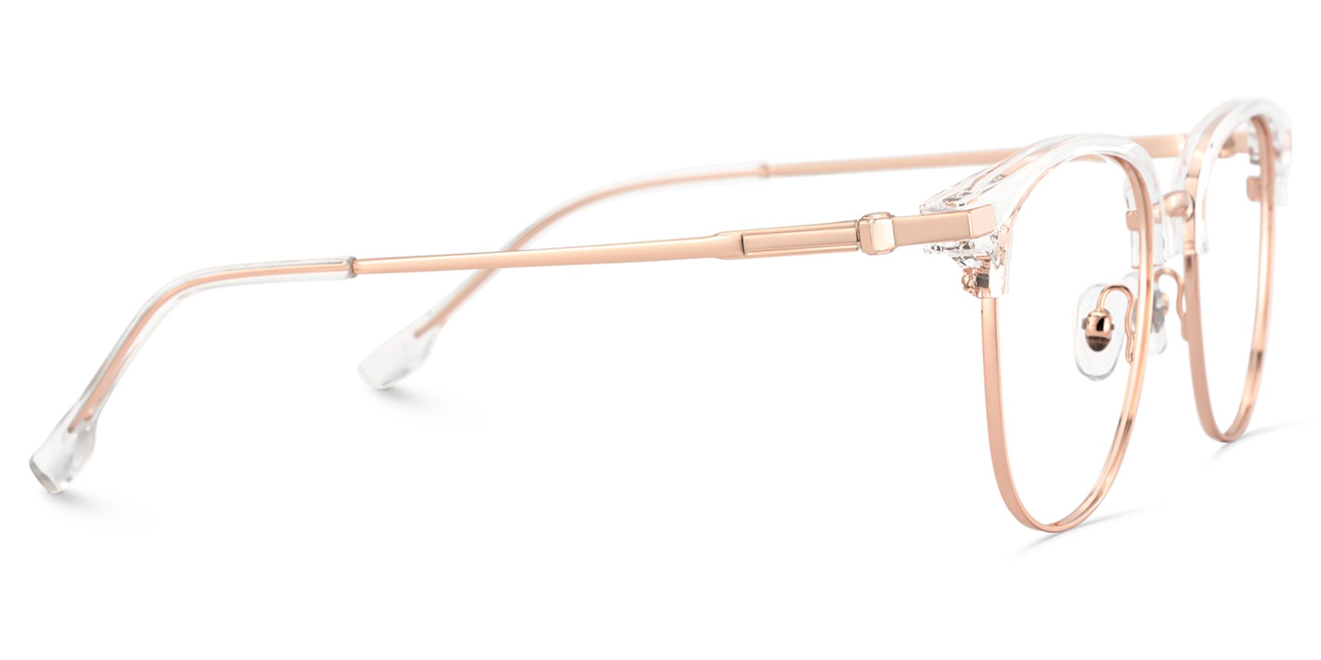 Oversized Browline Glasses With Clear and Rose Gold Color4
