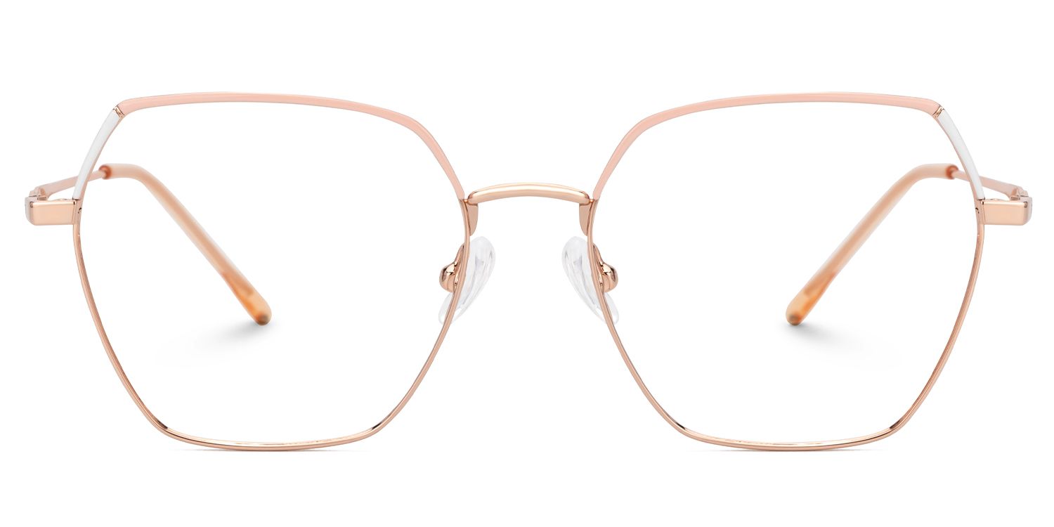 Marlon Geometric Two-Tone Full-Rim Glasses | ZEELOOL UK0