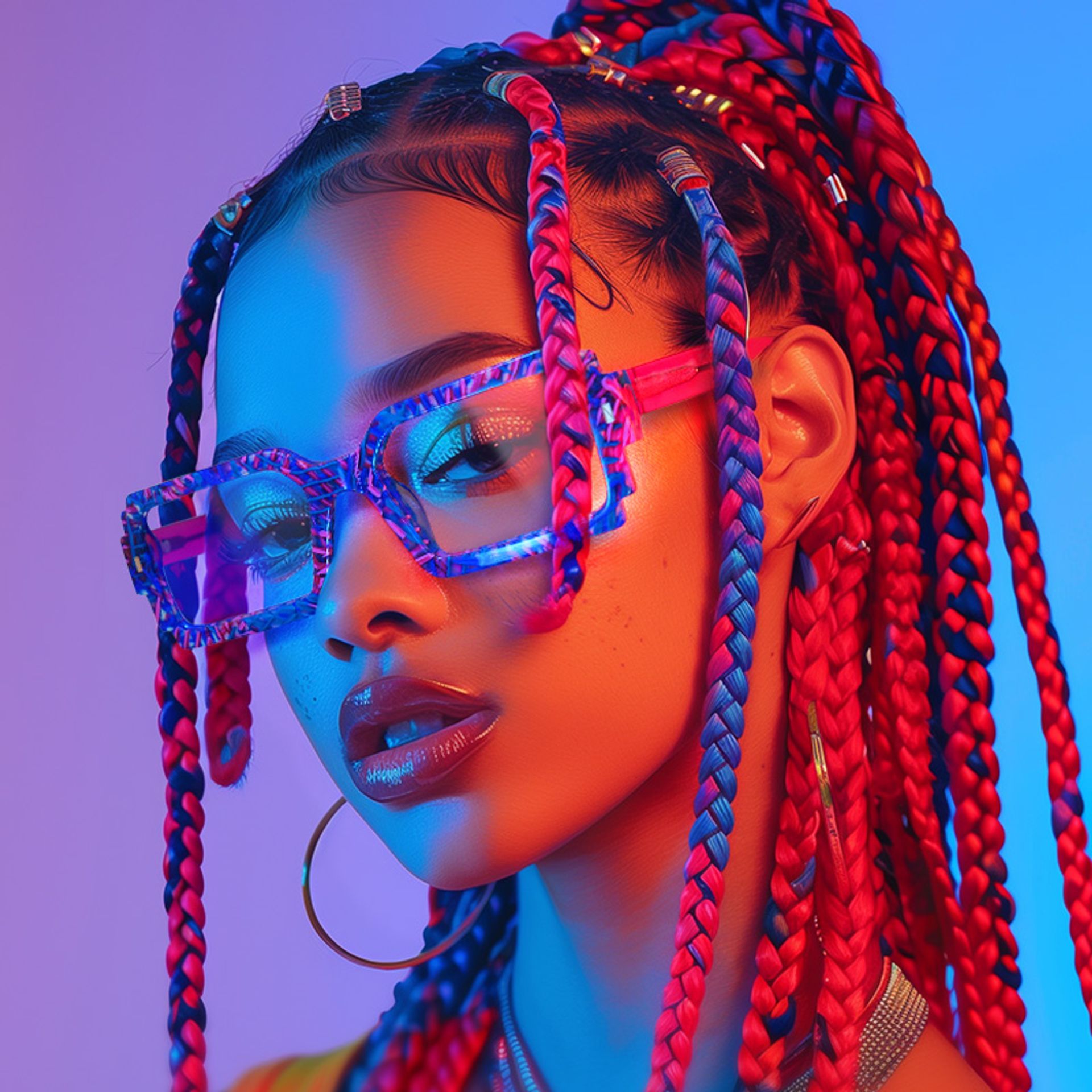 Frederick Bright Color Bold Rectangle Glasses | ZEELOOL UK4