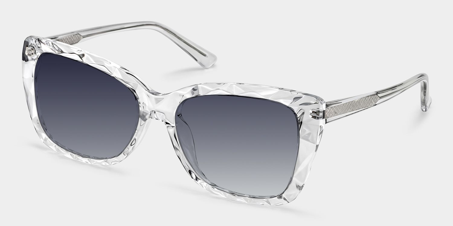 Edna Rectangle Clear Sunglasses for Women & Men | ZEELOOL UK2