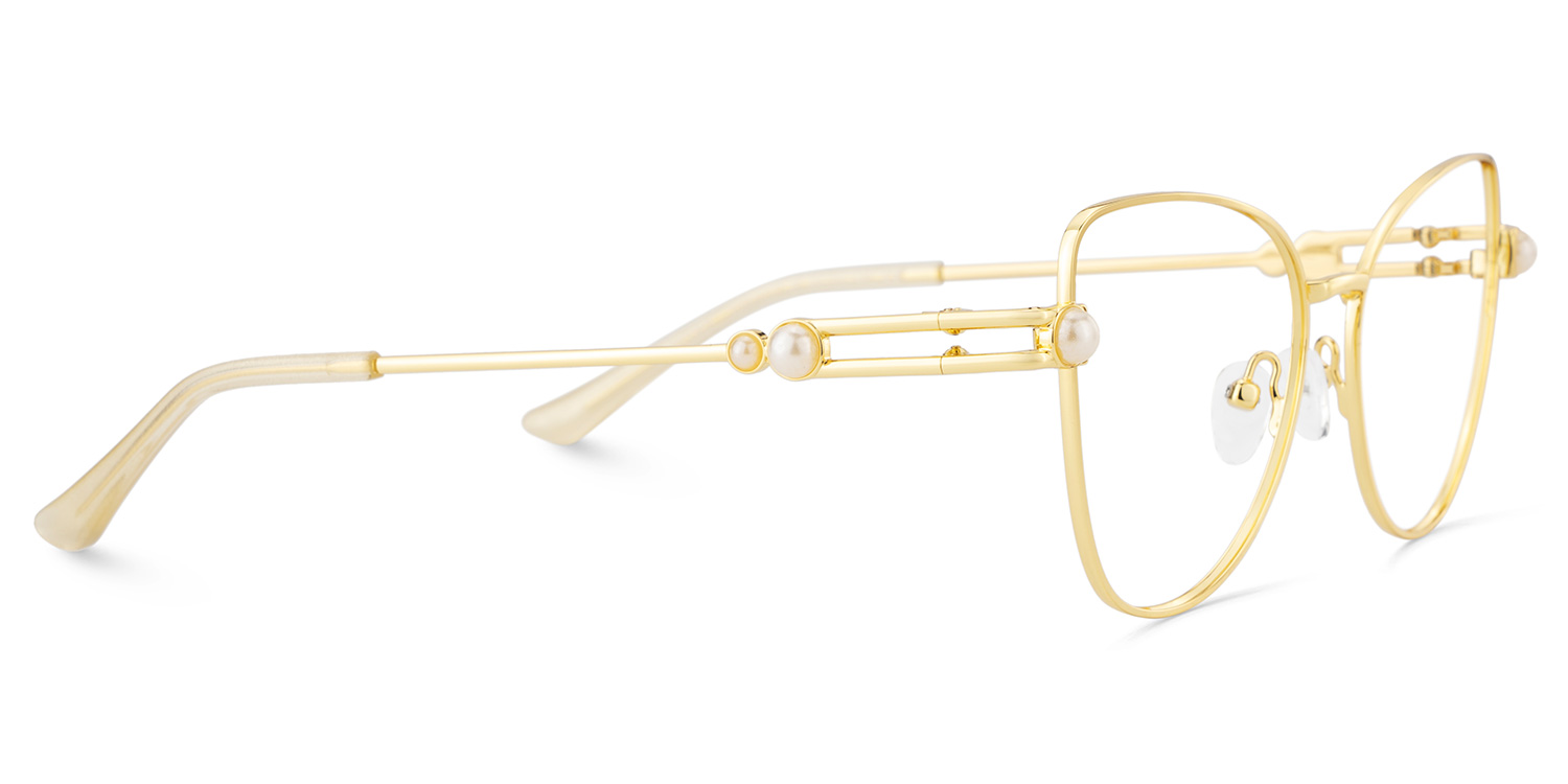 Gaga Eyeglasses in Cat Eye Gold Frame | ZEELOOL UK5