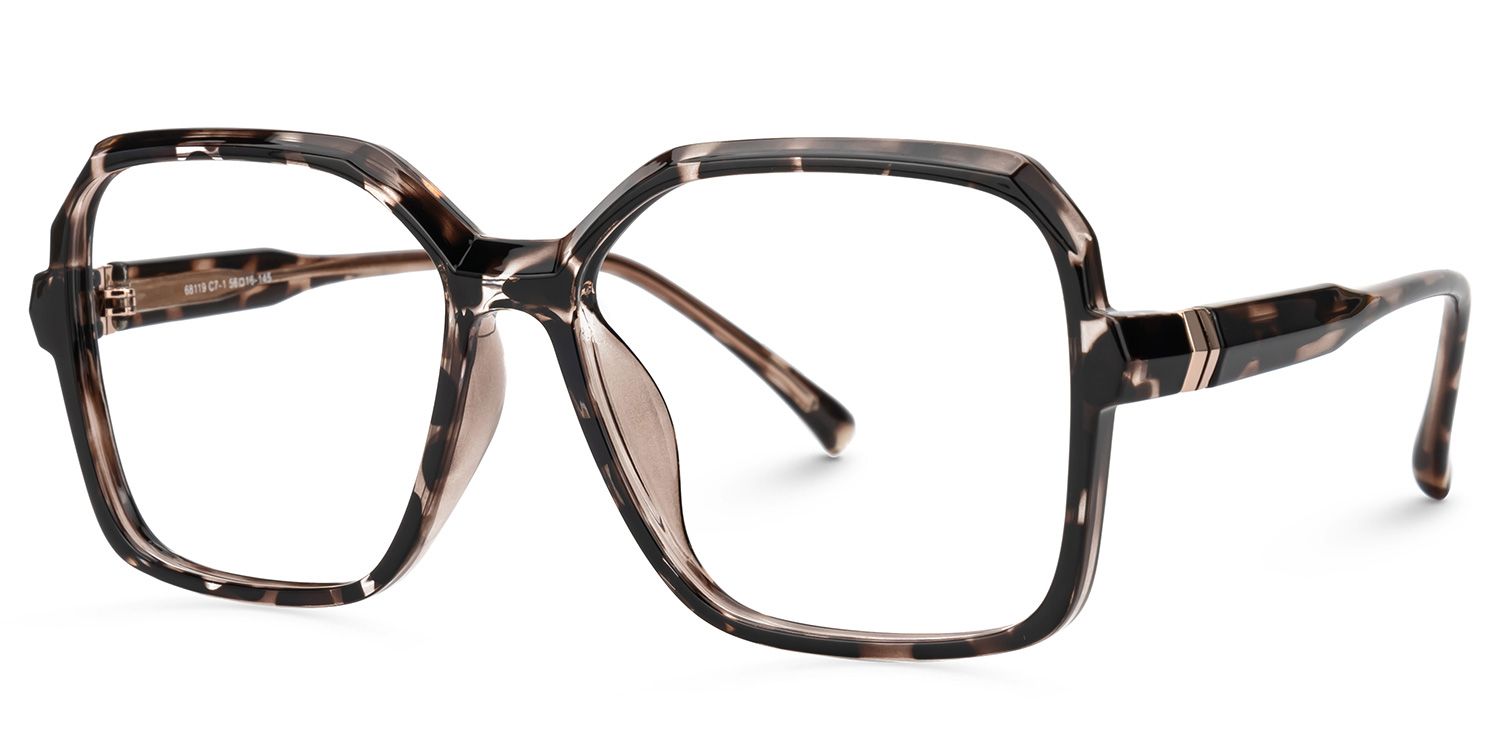 Wasmer Acetate Geometric Tortoise Frame Glasses | ZEELOOL UK1