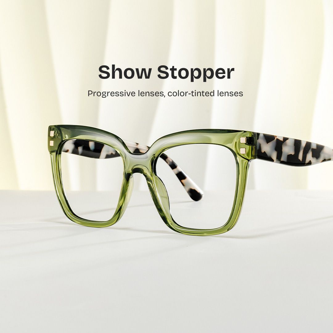 Minguela green square frame glasses Online | ZEELOOL0