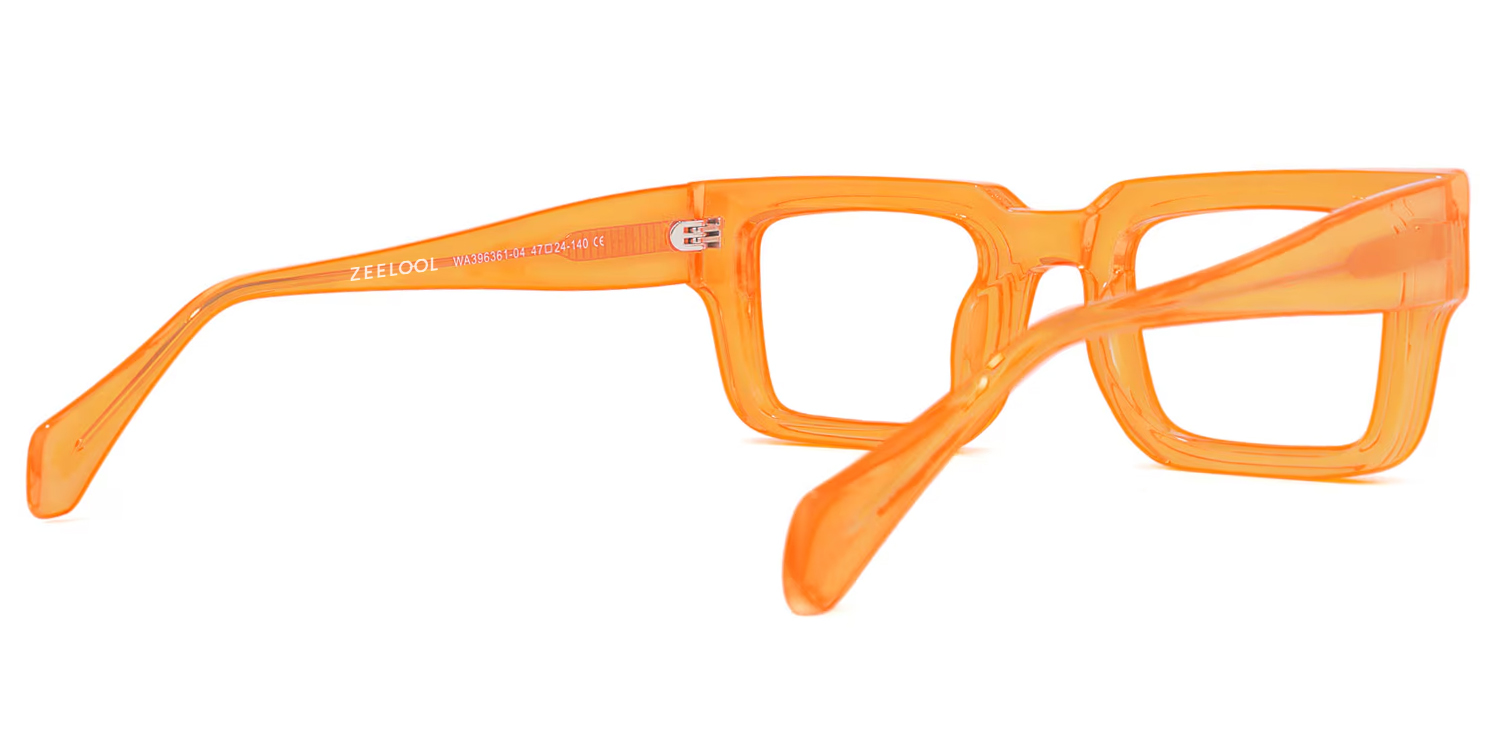 Glaucia Square Orange Glasses | ZEELOOL UK3