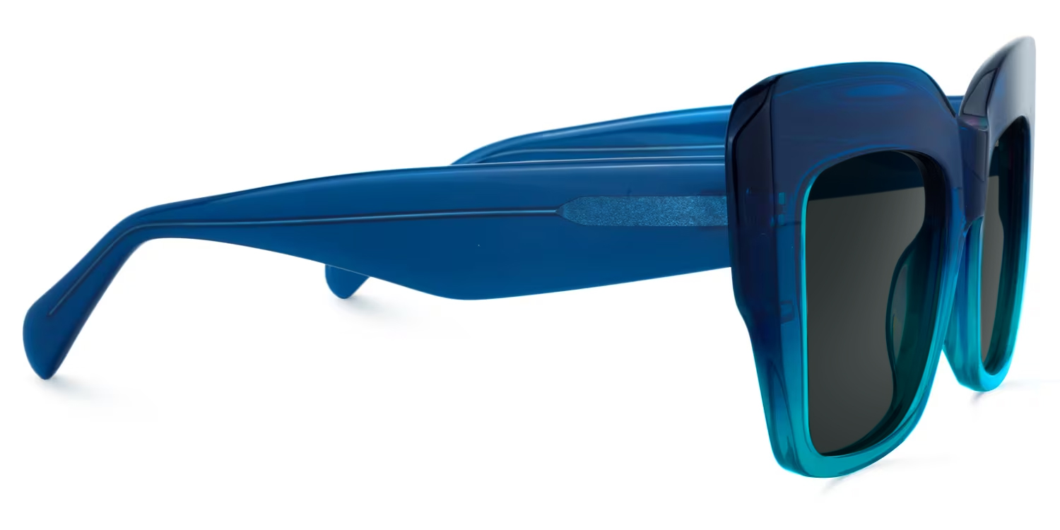 Charmaine Blue-Green Frame Sunglasses | ZEELOOL UK2