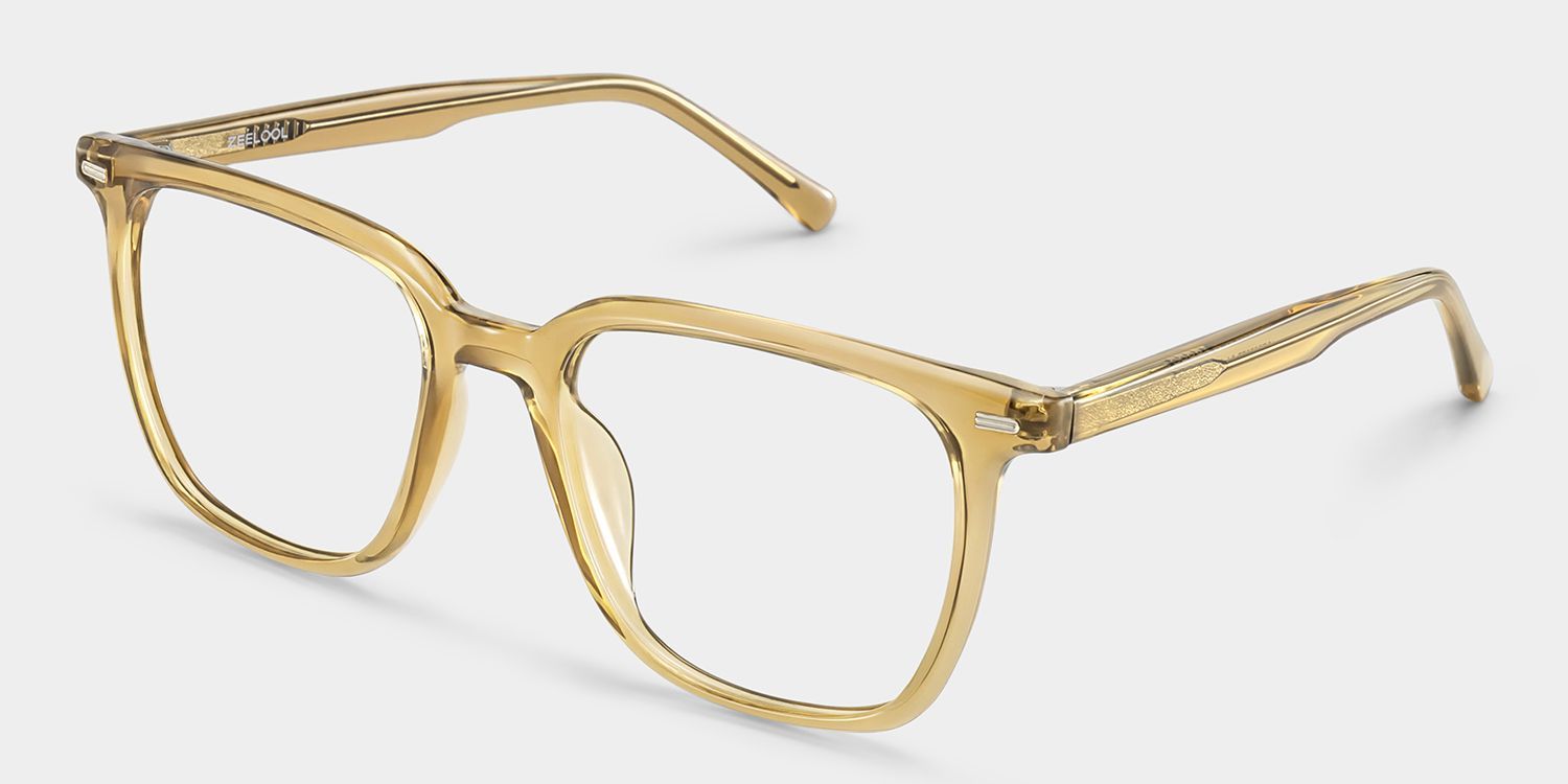 Jude Clear Beige Glasses with Square Frames | ZEELOOL2