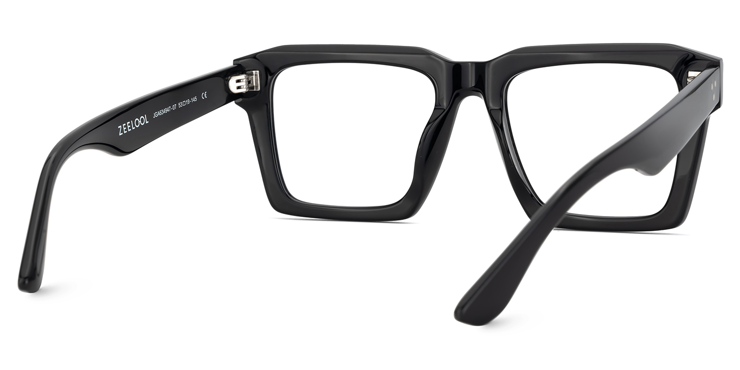 Kenish Square Black Glasses5