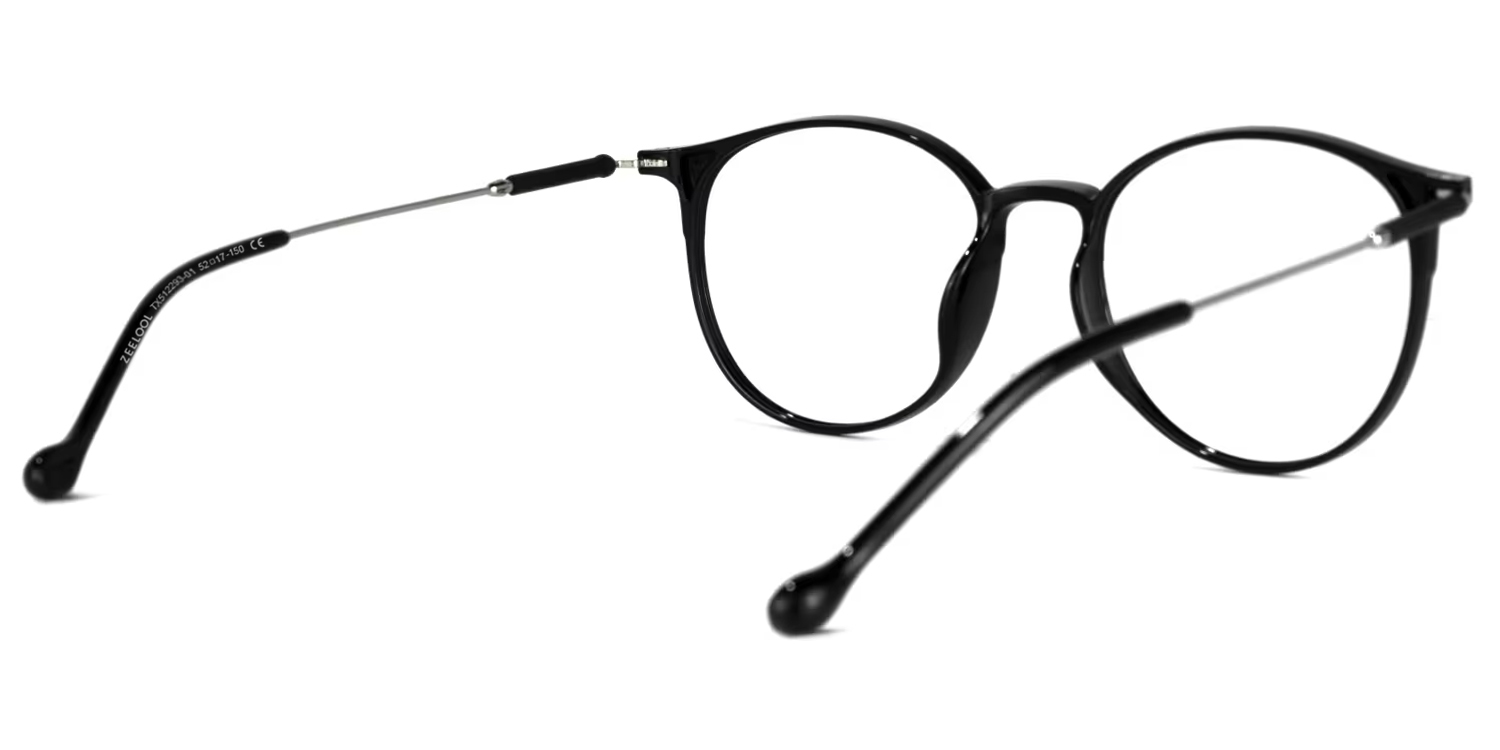 Gamble Round Black Glasses | ZEELOOL UK3