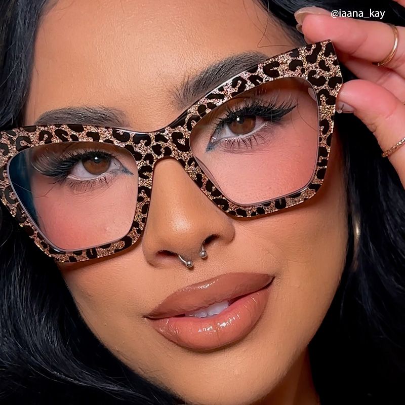 Designer Ansyah Cat Eye Leopard Print Frame Glasses5