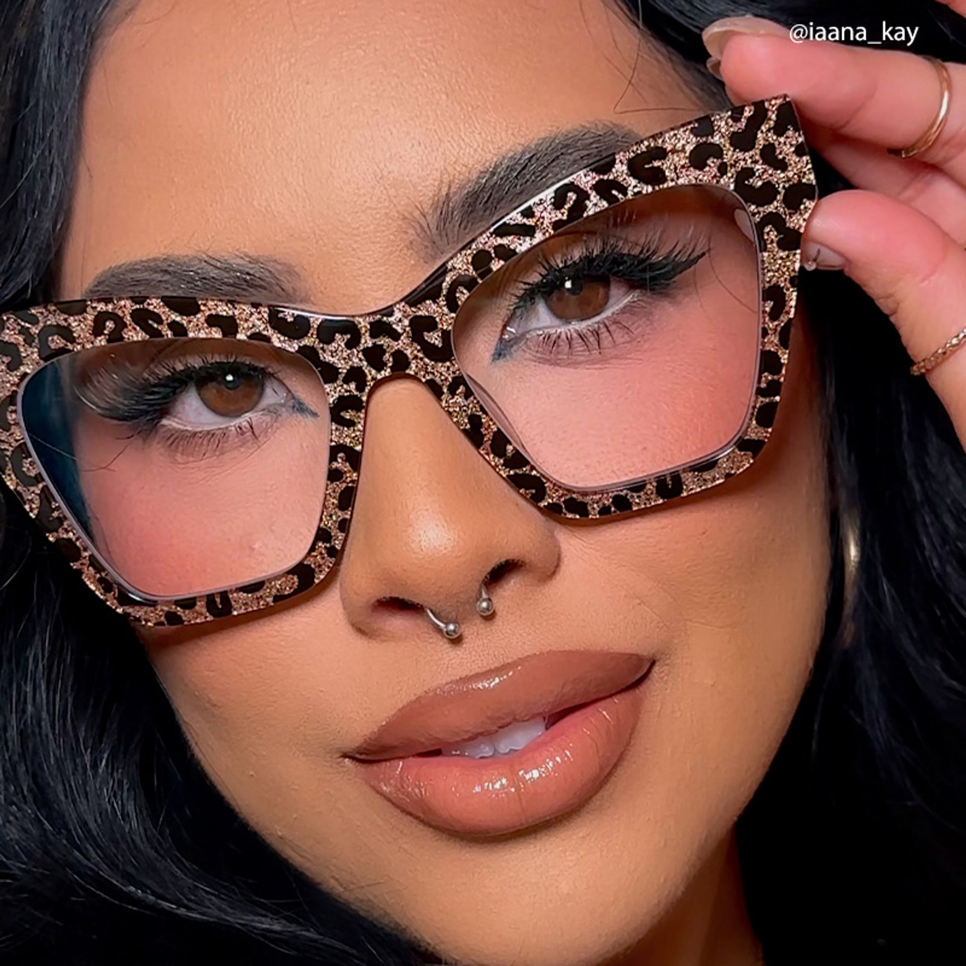 Designer Ansyah Cat Eye Leopard Print Frame Glasses5