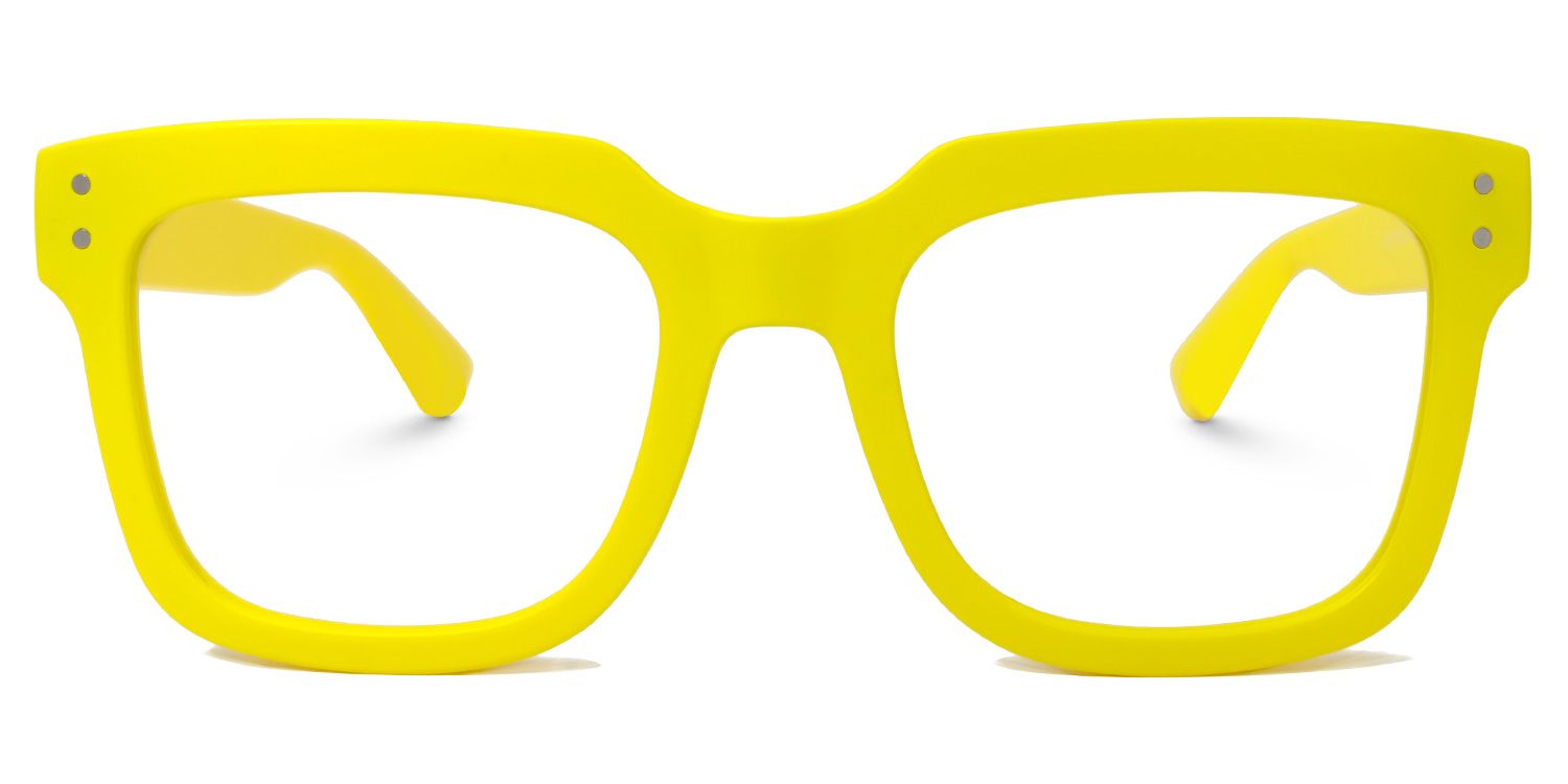 Liizbeett Square Yellow Frame Glasses | Zeelool Optical2