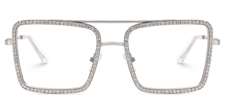 Diva Square Silver Glasses