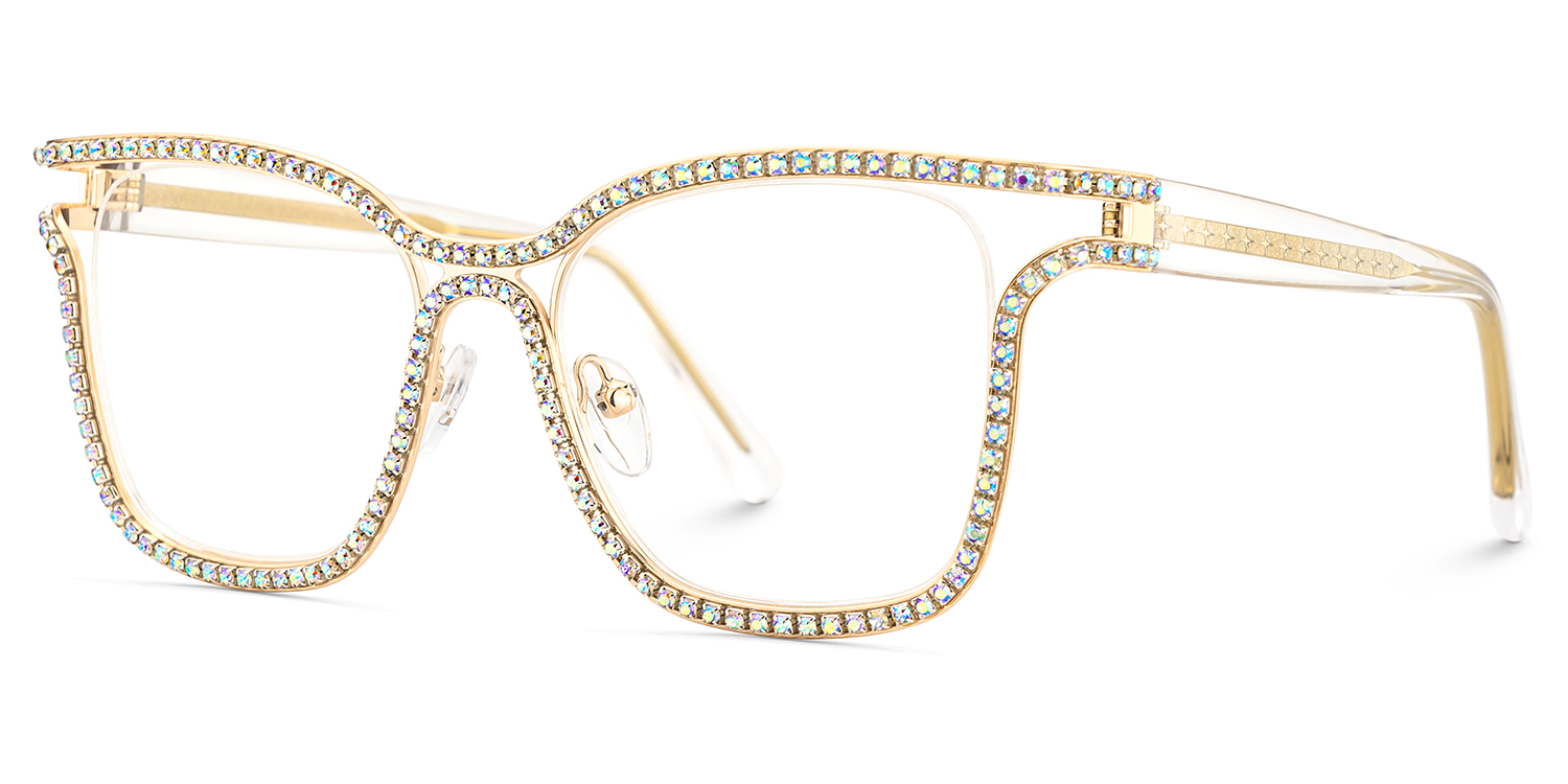 Shine Square Gold Glasses3