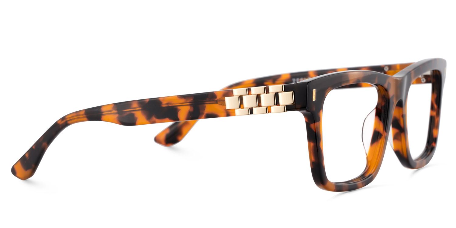 Men's Tortoise Eyeglasses With Rectangle Shape4