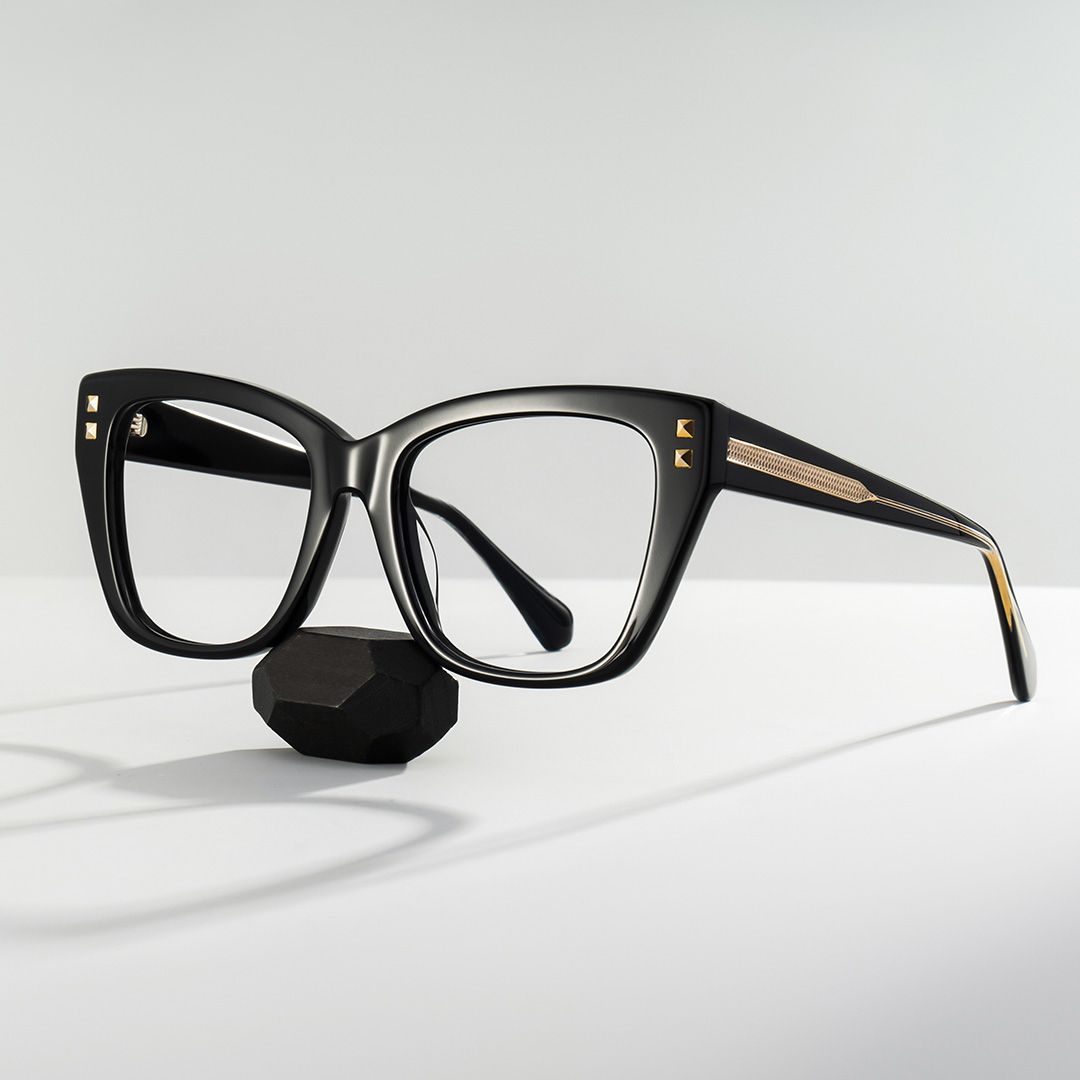 Tessia Black Square Glasses Women's Glasses| ZEELOOL UK0