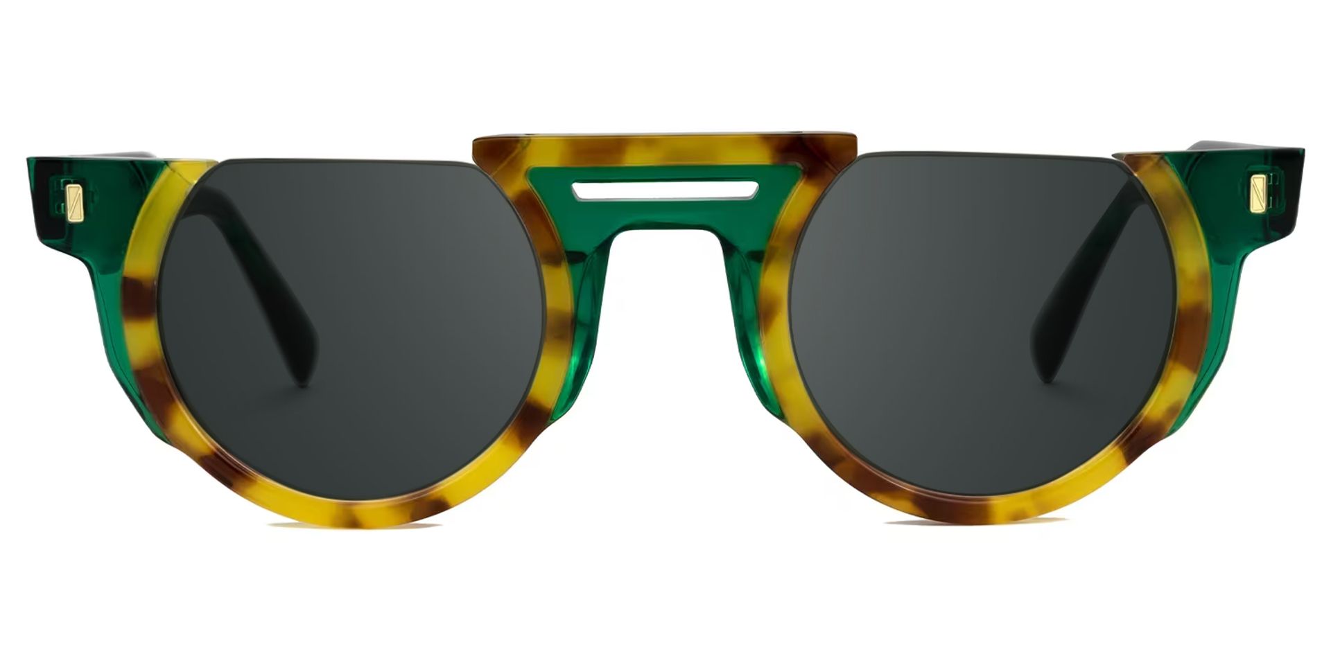 Mastin Round Tortoise Half Frame Sunglasses0