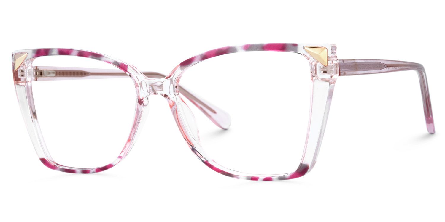 Women's Pink Eyeglasses Frames With Butterfly Shape2