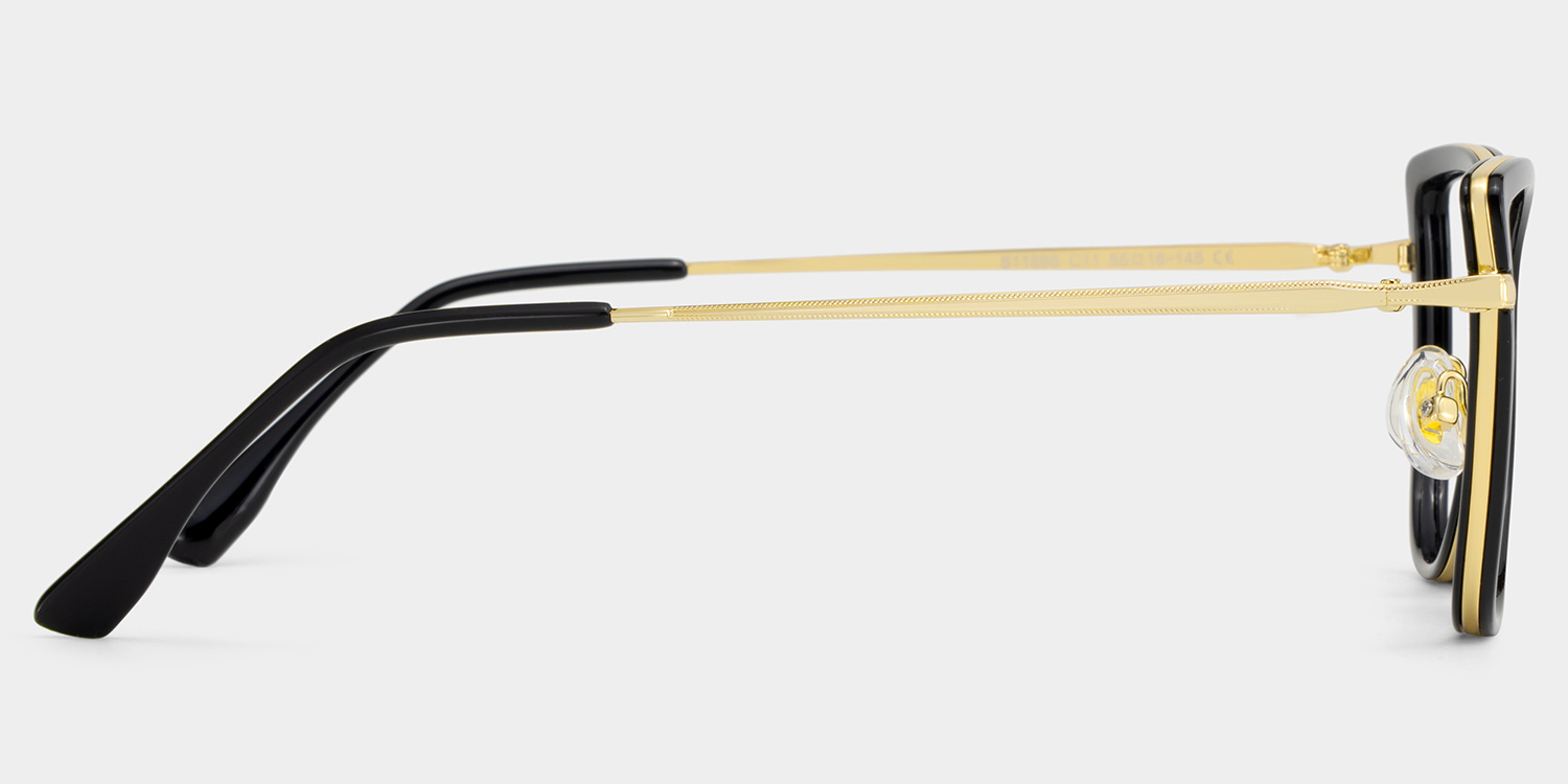 Cat eye Black Eyeglasses- Sloane Mixed Frame Glasses3